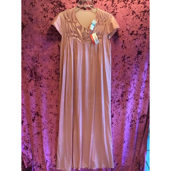 Vintage nightgown maxi dress kaftan mumu nwt Kayser mauve pink medium - Picture 1 of 4